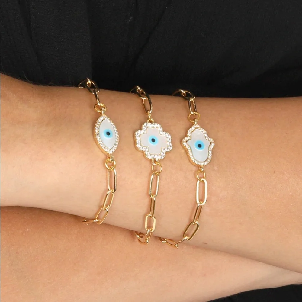 NWOT Eye Candy Los Angeles Hamsa Daliah Bracelet Set